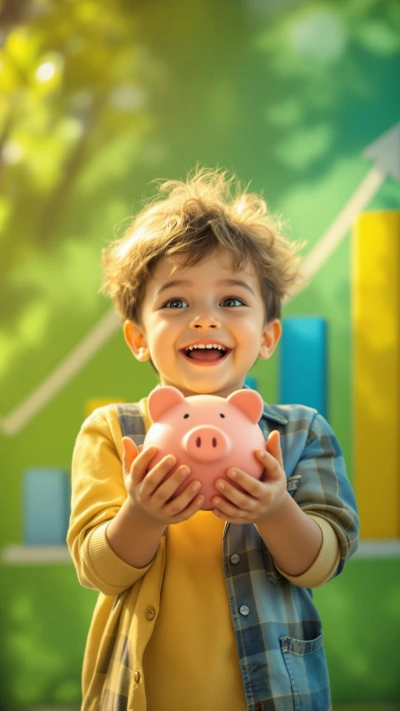 child learning about money